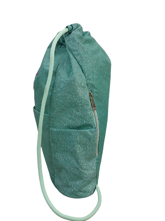 SAKKY BAG VERDE GLITTERRATA - TINTA UNITA GLAMOUR