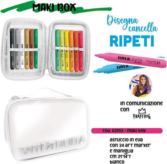 ASTUCCIO MAKI BOX ART MARKER ACRILICO PZ.24 COL. ASSORTITI - Tinta Unita
