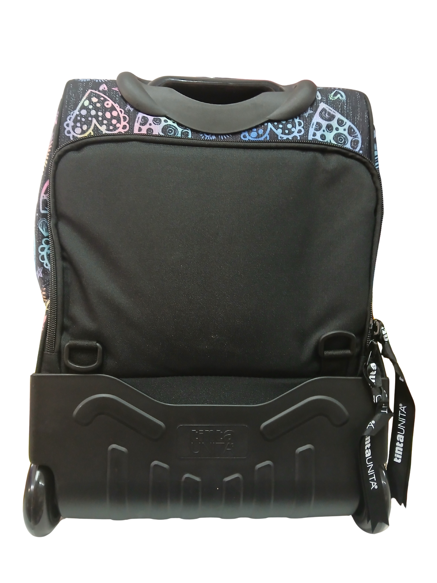 Zaino TROLLEY TINTA UNITA DREAM 2 SCOMPARTI NERO CON CUORI