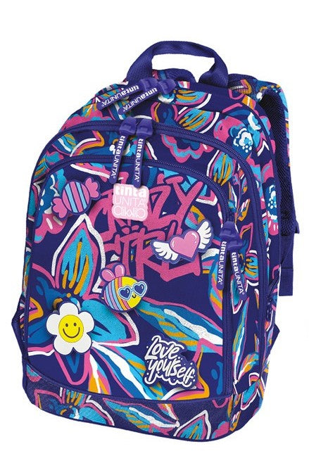 ZAINO DREAM CROSS TINTA UNITA CLICK CRAZY GIRL VIOLA - IN POLIESTERE - CON PATCH