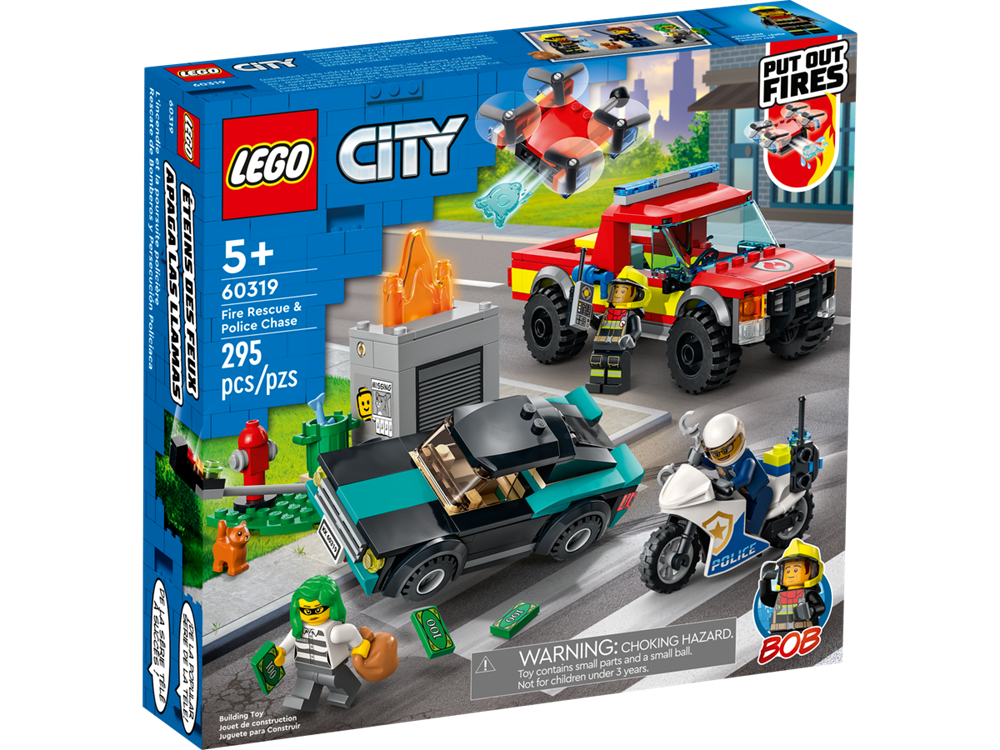 LEGO CITY 60319 - SOCCORSO ANTINCENDIO E INSEGUIMENTO DELLA POLIZIA