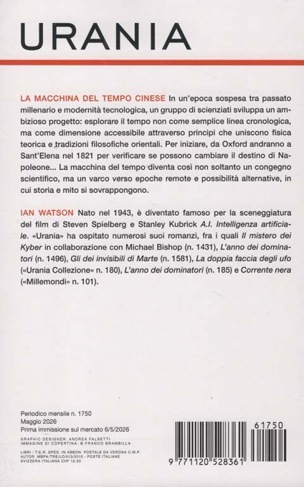 URANIA 1750 - LA MACCHINA DEL TEMPO CINESE - MAGGIO 2026