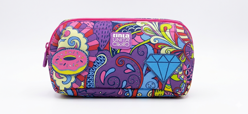 BUSTONE TRIANGOLARE TINTA UNITA CLICK GIRL POWER ROSA - IN POLIESTERE - CON PATCH