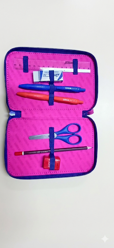 ASTUCCIO 3 ZIP TINTA UNITA GIRL POWER ROSA - IN POLIESTERE - CON PATCH