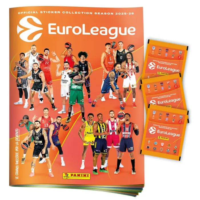 EuroLeague Sticker Collection 2025-26 Starter Pack Panini + 3 bustine