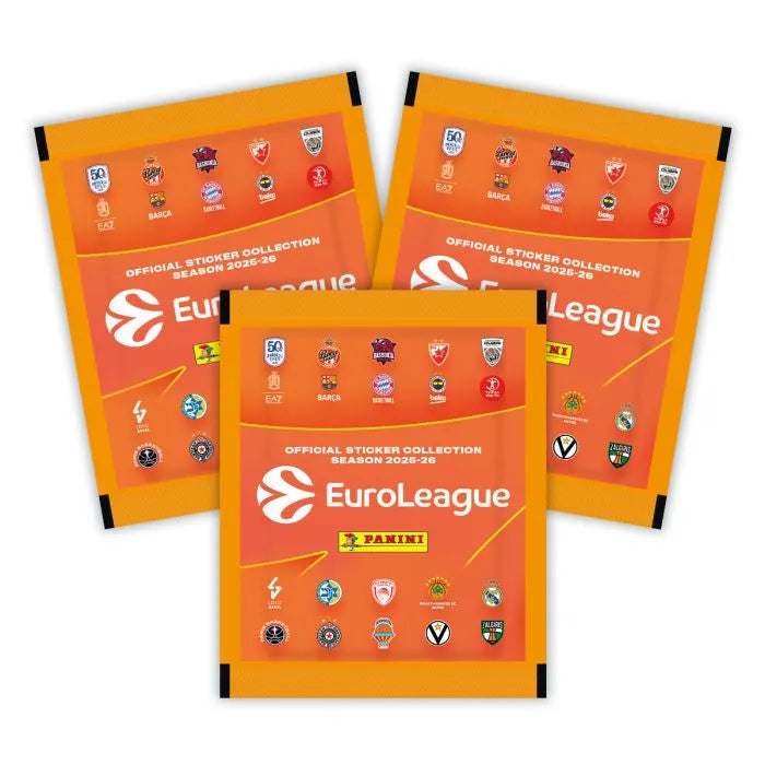 EuroLeague Sticker Collection 2025-26 Starter Pack Panini + 3 bustine
