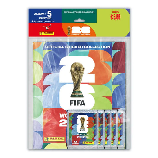 FIFA WORLD CUP 2026™ Official Sticker Collection - Starter Set Pack Panini - ALBUM + 5 BUSTINE