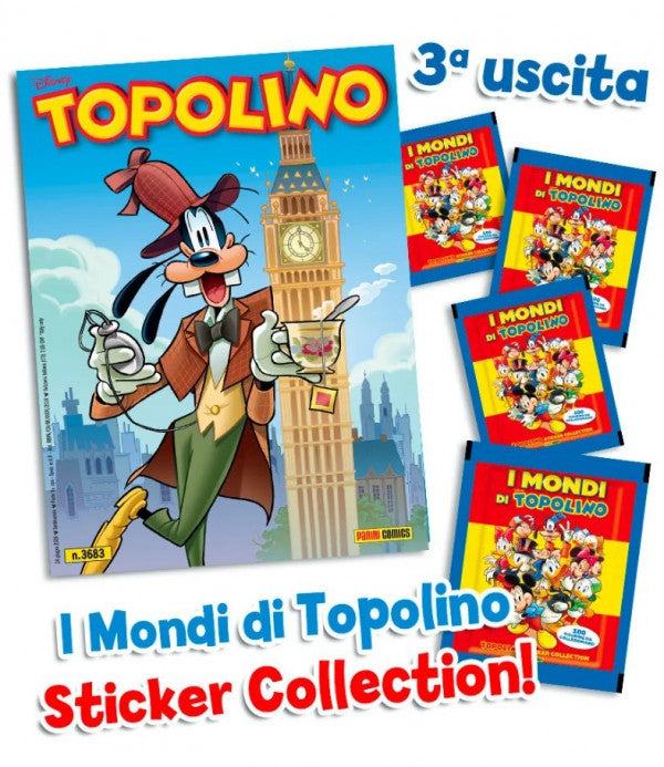 TOPOLINO N.3683 + FIGURINE "I MONDI DI TOPOLINO" 3 USCITA