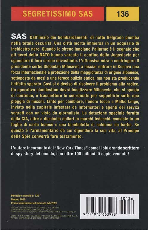 Segretissimo SAS - Bombe su Belgrado - Gerard De Villiers - Uscita n.136