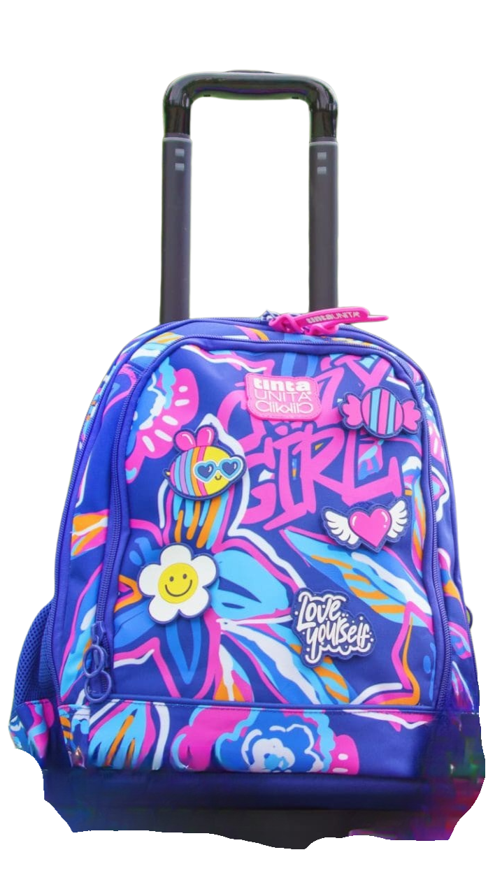 TROLLEY ZAINO DREAM CROSS TINTA UNITA CLICK CRAZY GIRL VIOLA - IN POLIESTERE - CON PATCH (Copia)