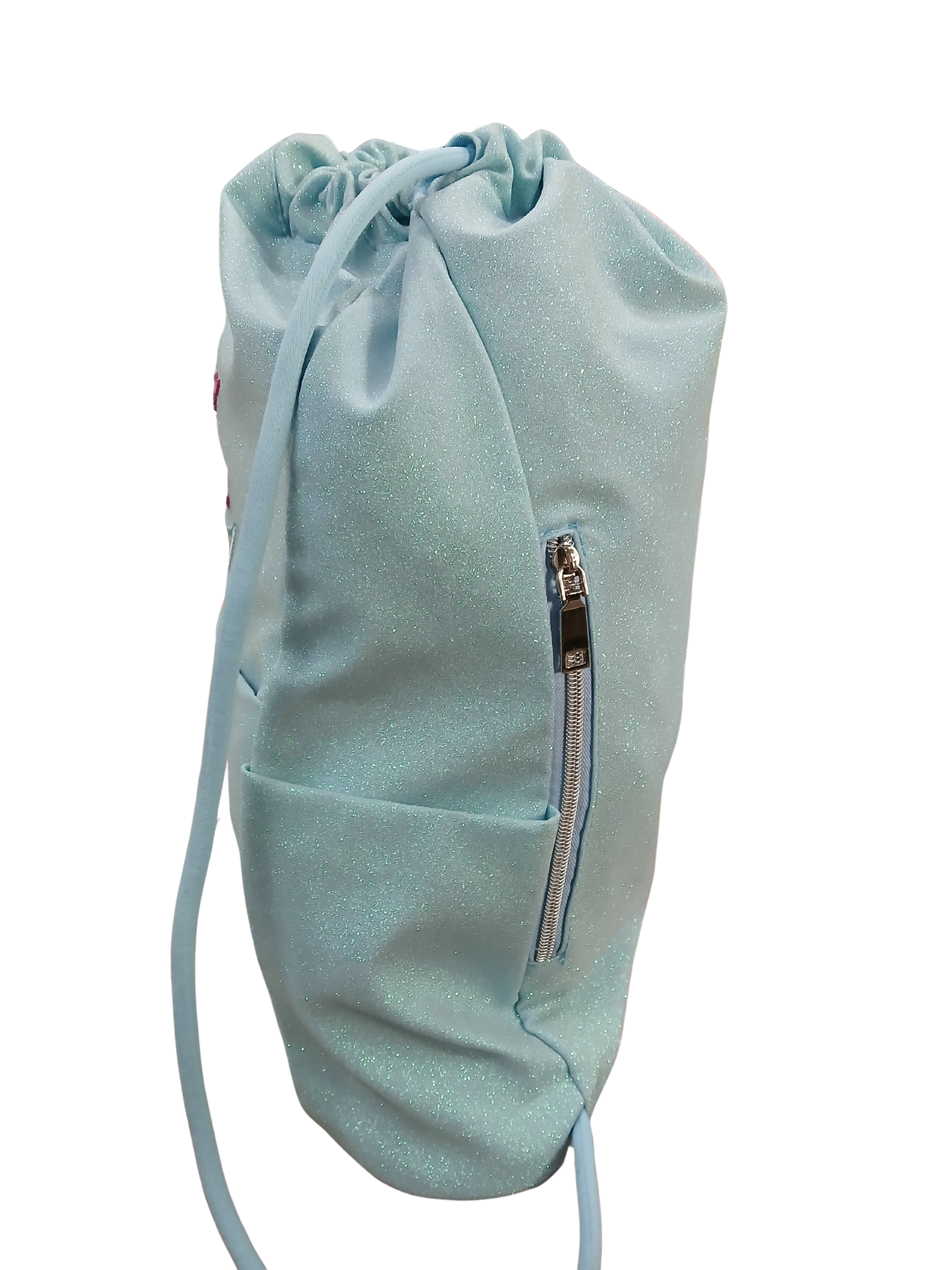 SAKKY BAG TURCHESE GLITTERRATA - TINTA UNITA GLAMOUR