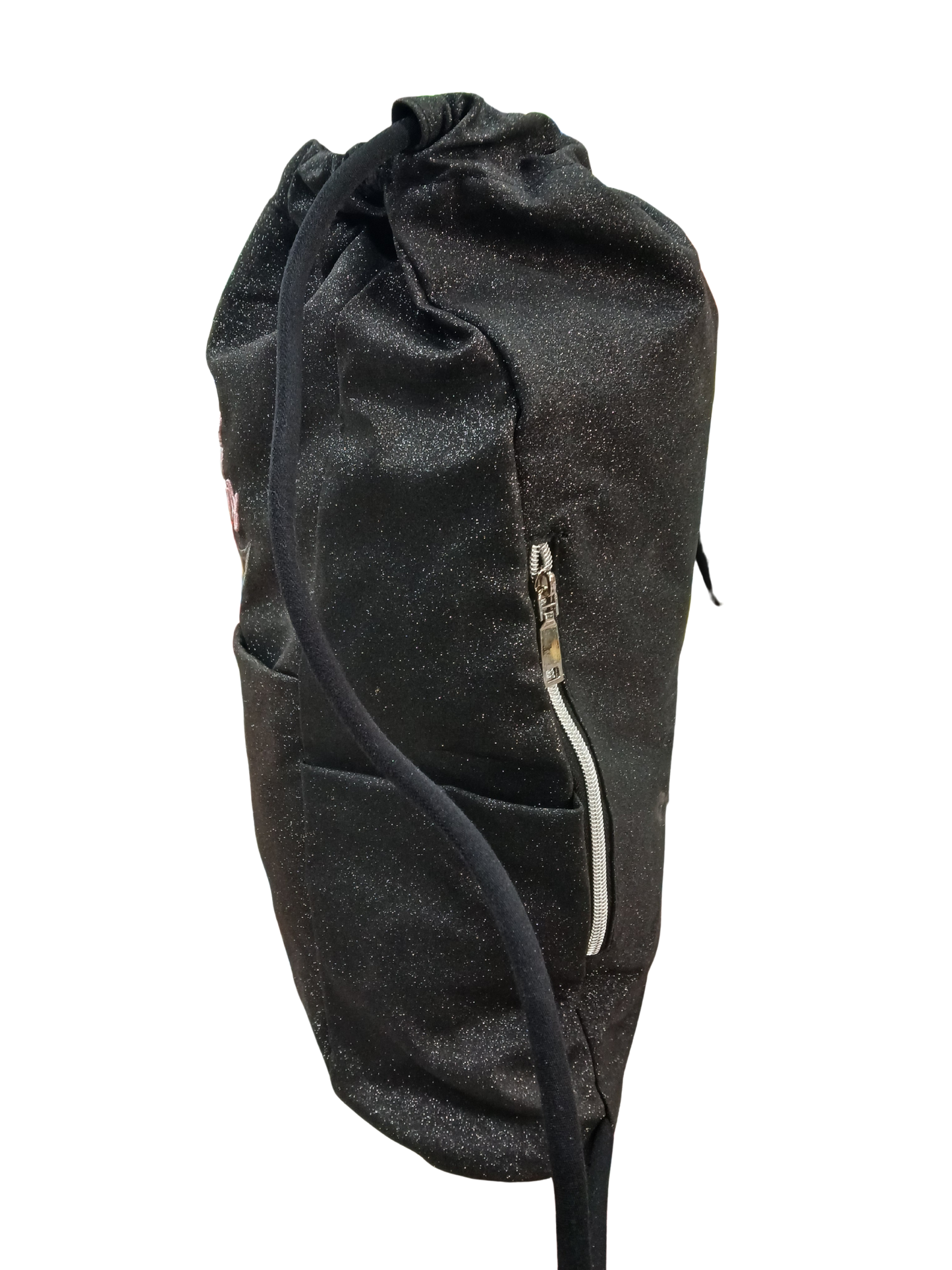 SAKKY BAG NERO GLITTERRATA - TINTA UNITA GLAMOUR