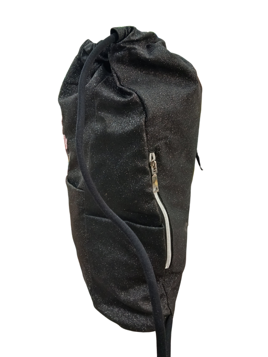 SAKKY BAG NERO GLITTERRATA - TINTA UNITA GLAMOUR