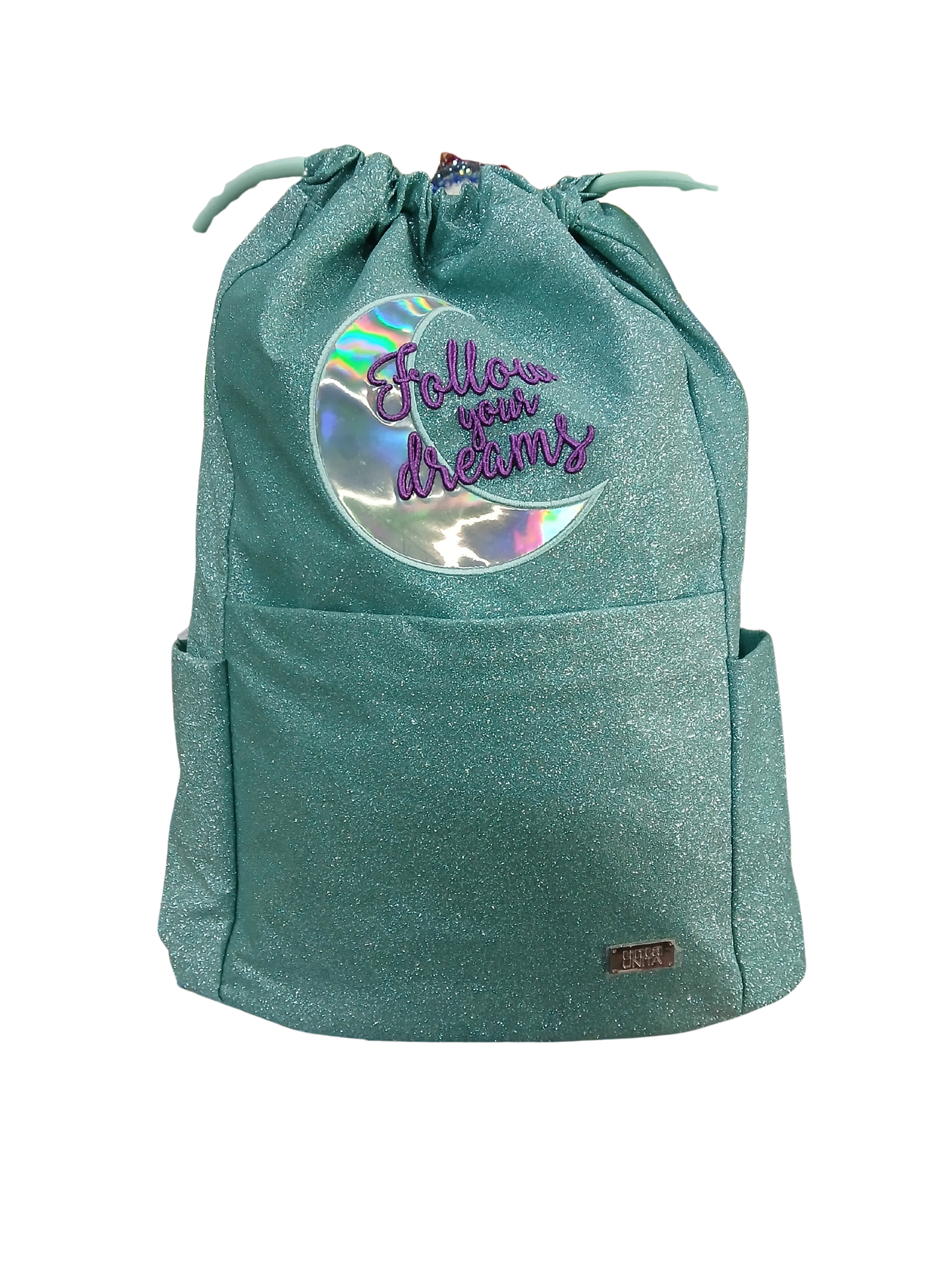 SAKKY BAG VERDE GLITTERRATA - TINTA UNITA GLAMOUR