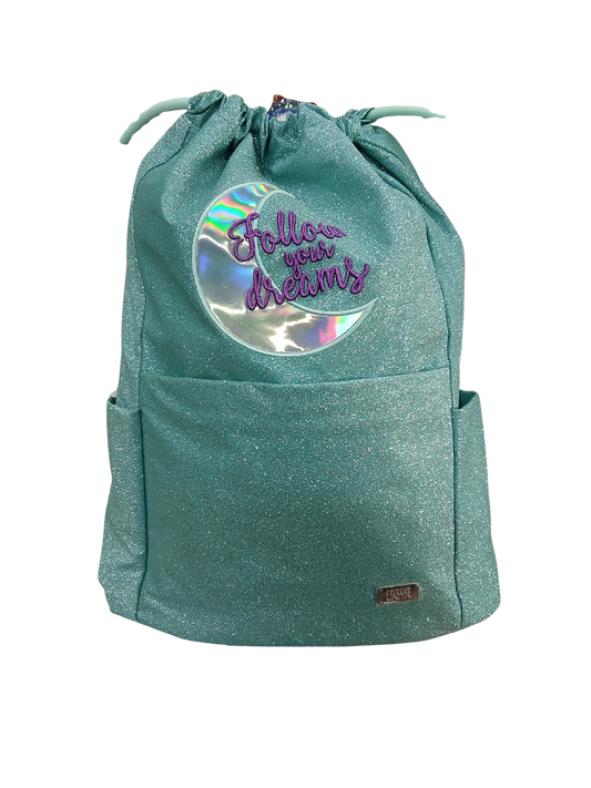 SAKKY BAG VERDE GLITTERRATA - TINTA UNITA GLAMOUR