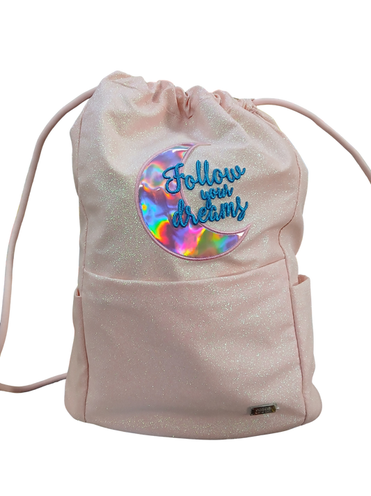 SAKKY BAG ROSA GLITTERRATA - TINTA UNITA GLAMOUR
