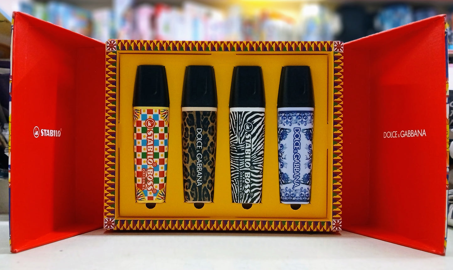 STABILO BOSS ORIGINAL x DOLCE&GABBANA - Cofanetto Premium con 4 evidenziatori - Edizione Limitata