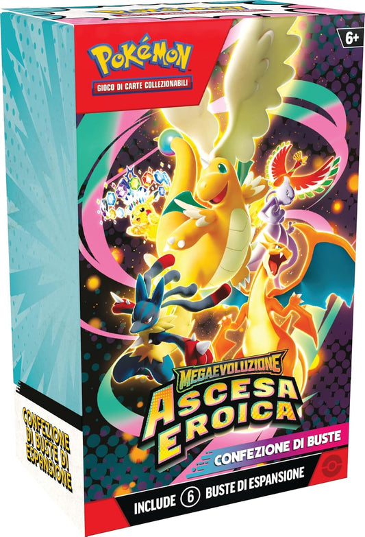 Pokémon: confezione di buste dell’espansione Megaevoluzione - Ascesa Eroica del GCC Pokémon (sei buste di espansione), Edizione in Italiano