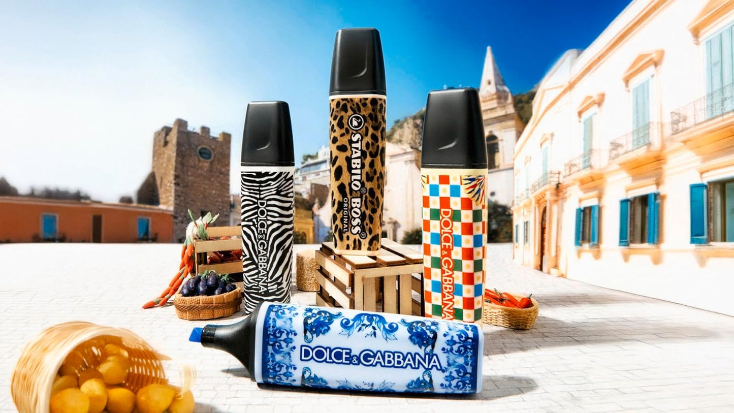 STABILO BOSS ORIGINAL x DOLCE&GABBANA - Cofanetto Premium con 4 evidenziatori - Edizione Limitata