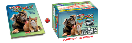 AMICI CUCCIOLOTTI 2026 - BOX 100 BUSTINE FIGURINE + ALBUMLIBRO