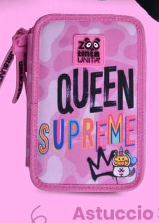 ASTUCCIO 3 ZIP TINTA UNITA ZOO QUEEN SUPREME