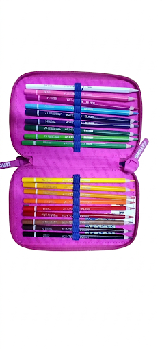 ASTUCCIO 3 ZIP TINTA UNITA GIRL POWER ROSA - IN POLIESTERE - CON PATCH