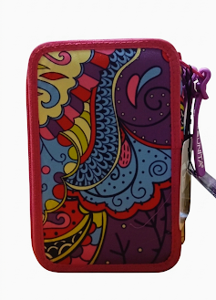 ASTUCCIO 3 ZIP TINTA UNITA GIRL POWER ROSA - IN POLIESTERE - CON PATCH